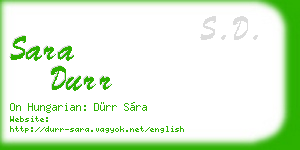sara durr business card