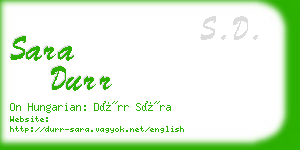 sara durr business card